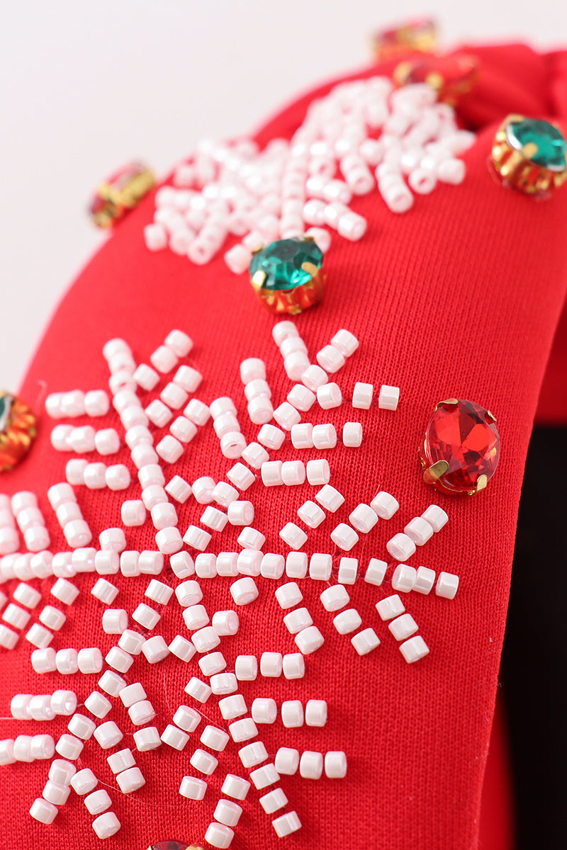 Christmas Embroidered Snowflake Headband
