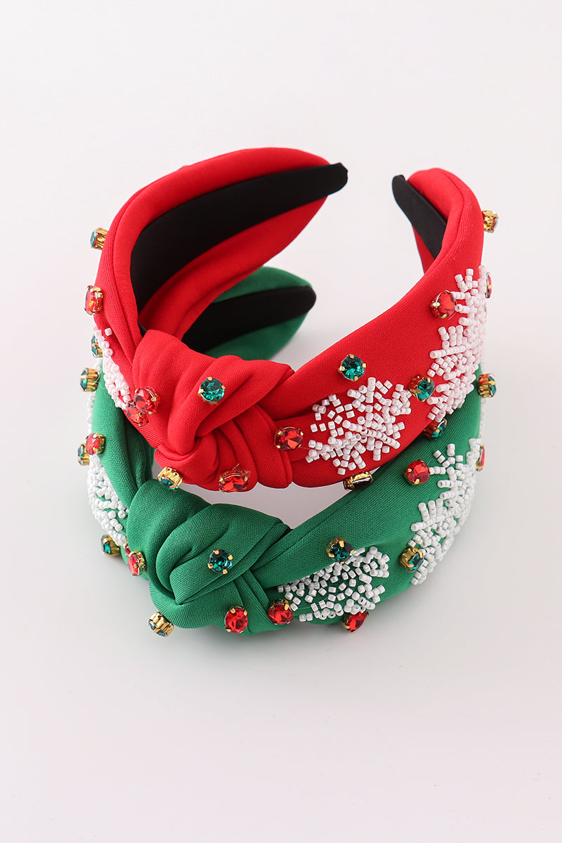 Christmas Embroidered Snowflake Headband