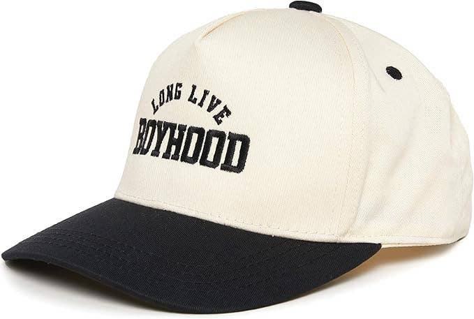 Long Live Boyhood - Kids Baseball style cap- Black & Beige