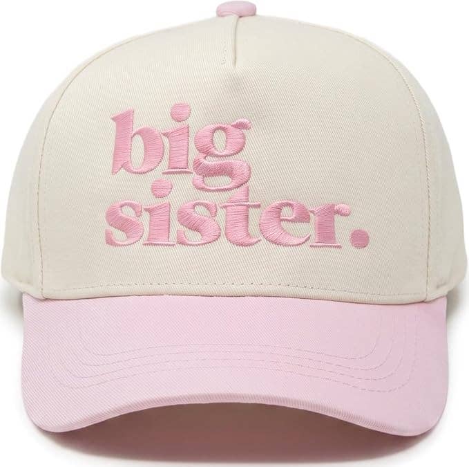Kid/Baby 2-Tone Cap: Big Sister - Light Pink/Beige: Kids (2-9 Years)