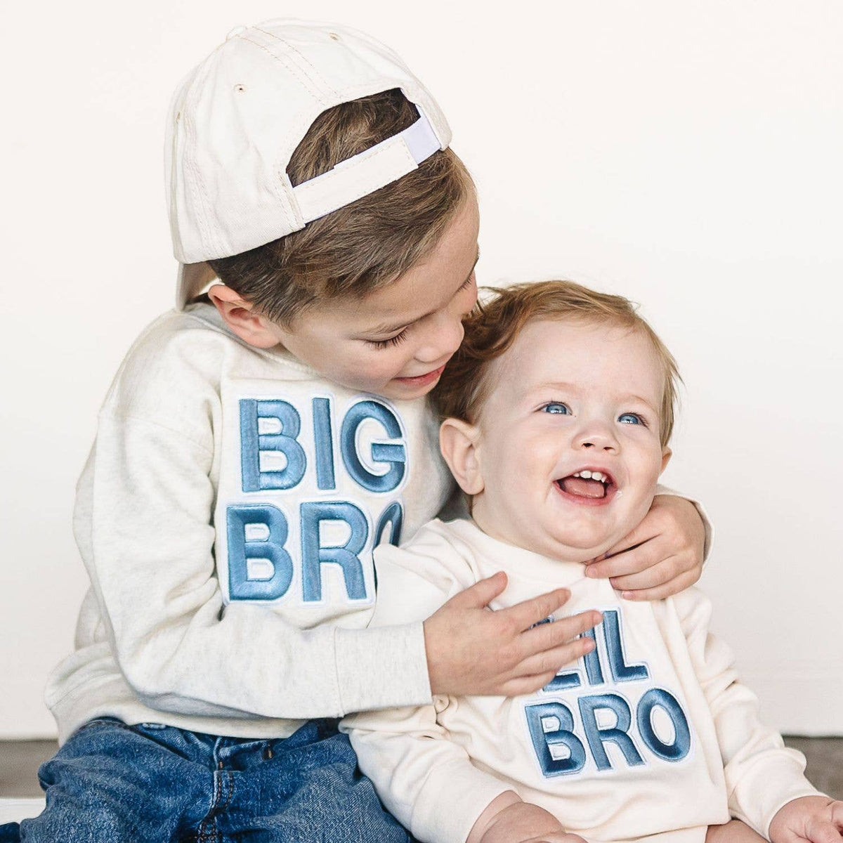 Lil Bro Embroidered Patch Long Sleeve Romper - Family Fun: 00-3M