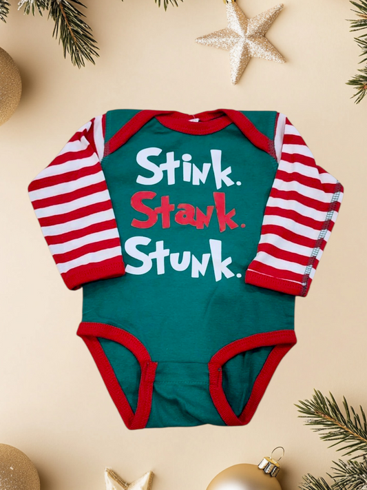 Stink.Stank.Stunk. Christmas Baby Bodysuit