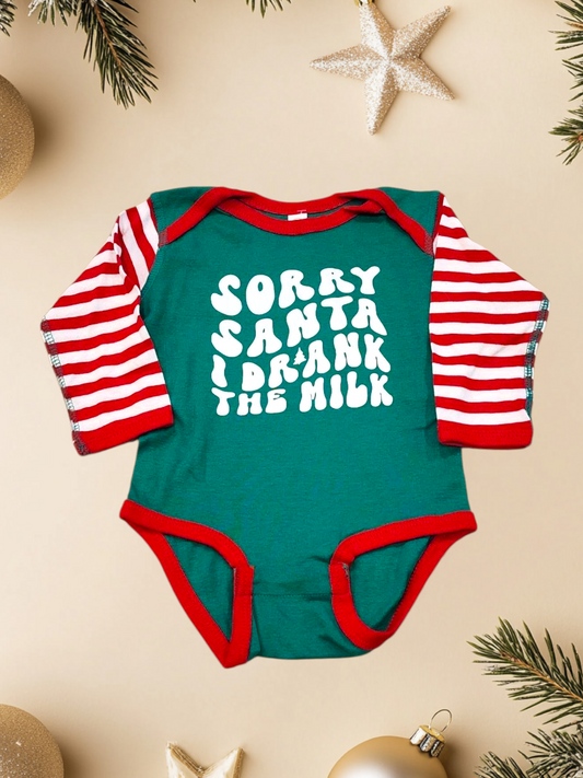 Sorry Santa Christmas Baby Bodysuit