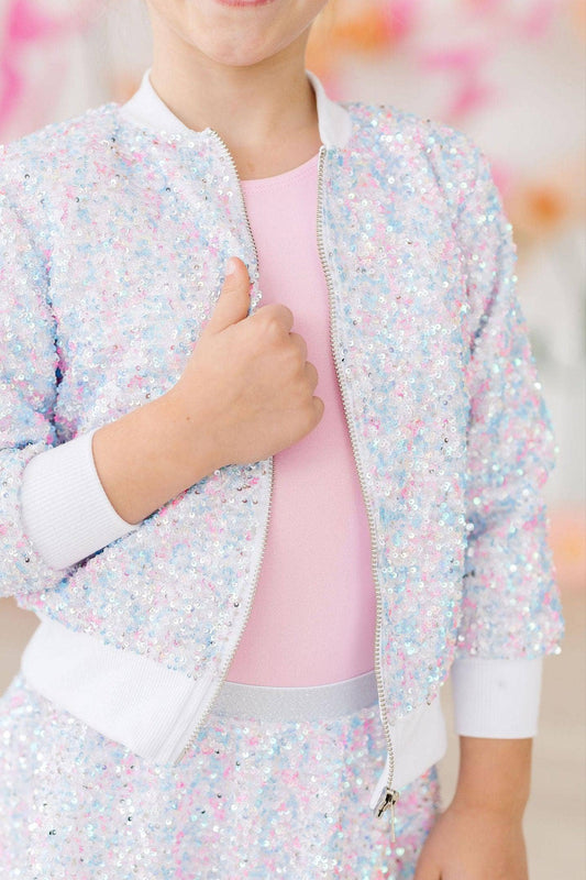 Girls Cotton Candy Sequin Jacket