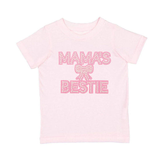Mama's Bestie Pearl Patch Short Sleeve T-Shirt