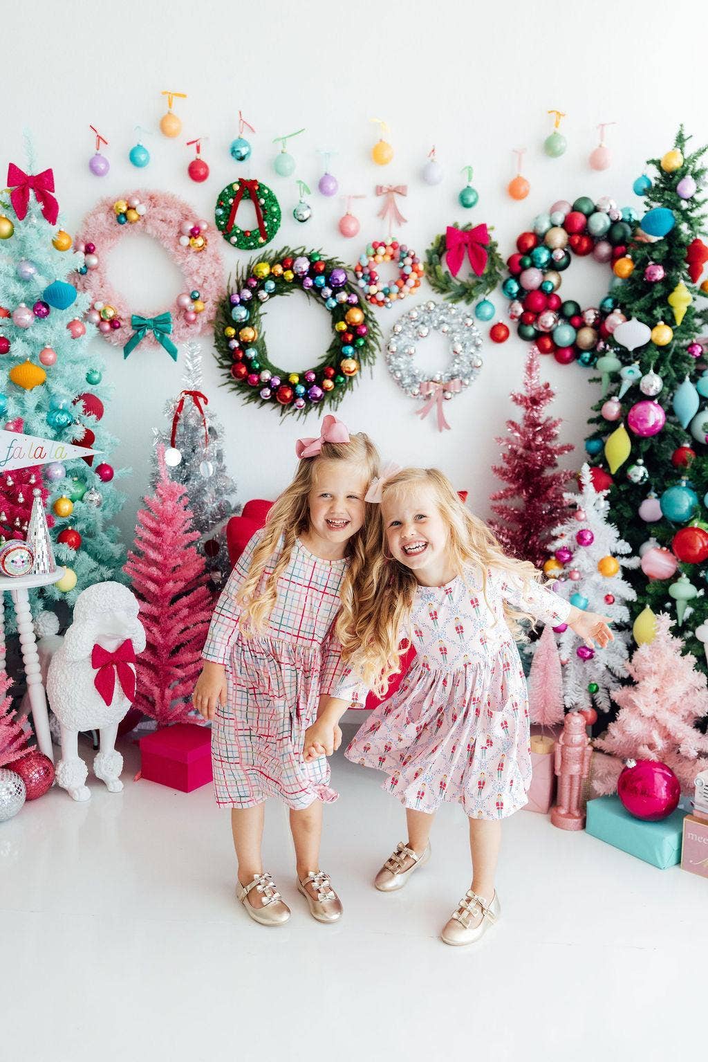Pink Nutcracker 3/4 Sleeve Pocket Girls Twirl Dress