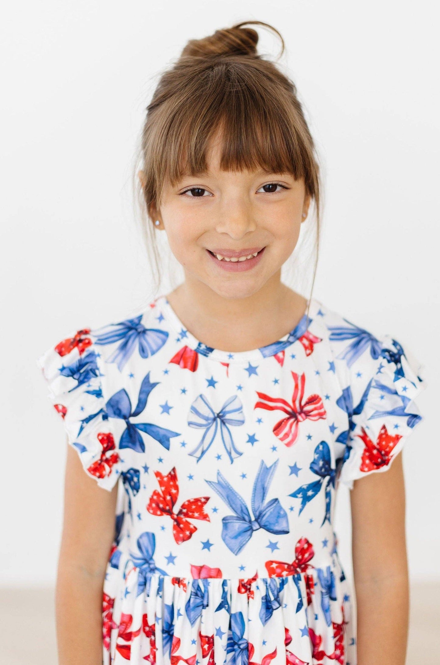 Born to Sparkle Flutter Sleeve Girls Twirl Dress