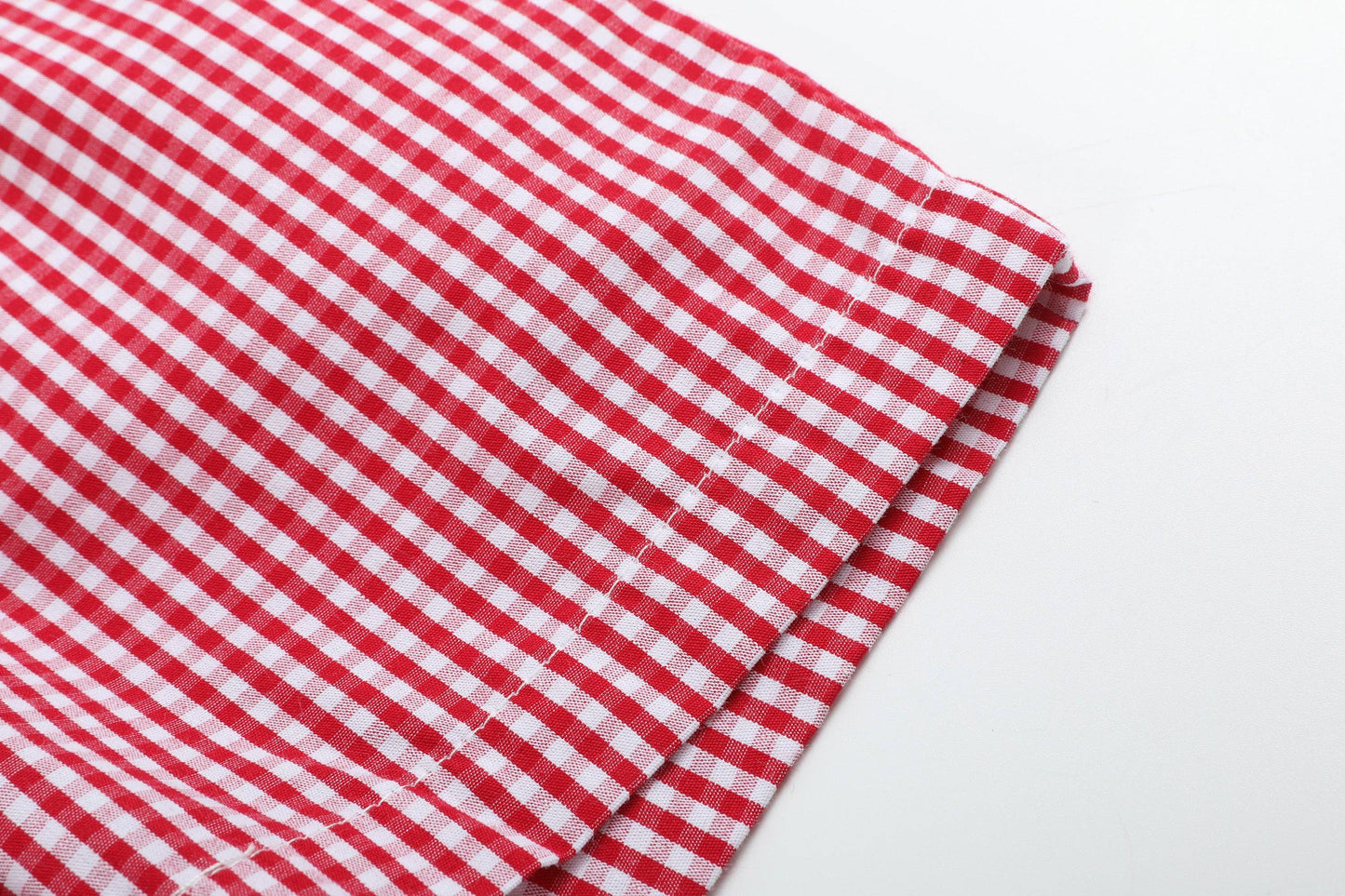 Baseball Smocked Red Gingham Boys Short Set
