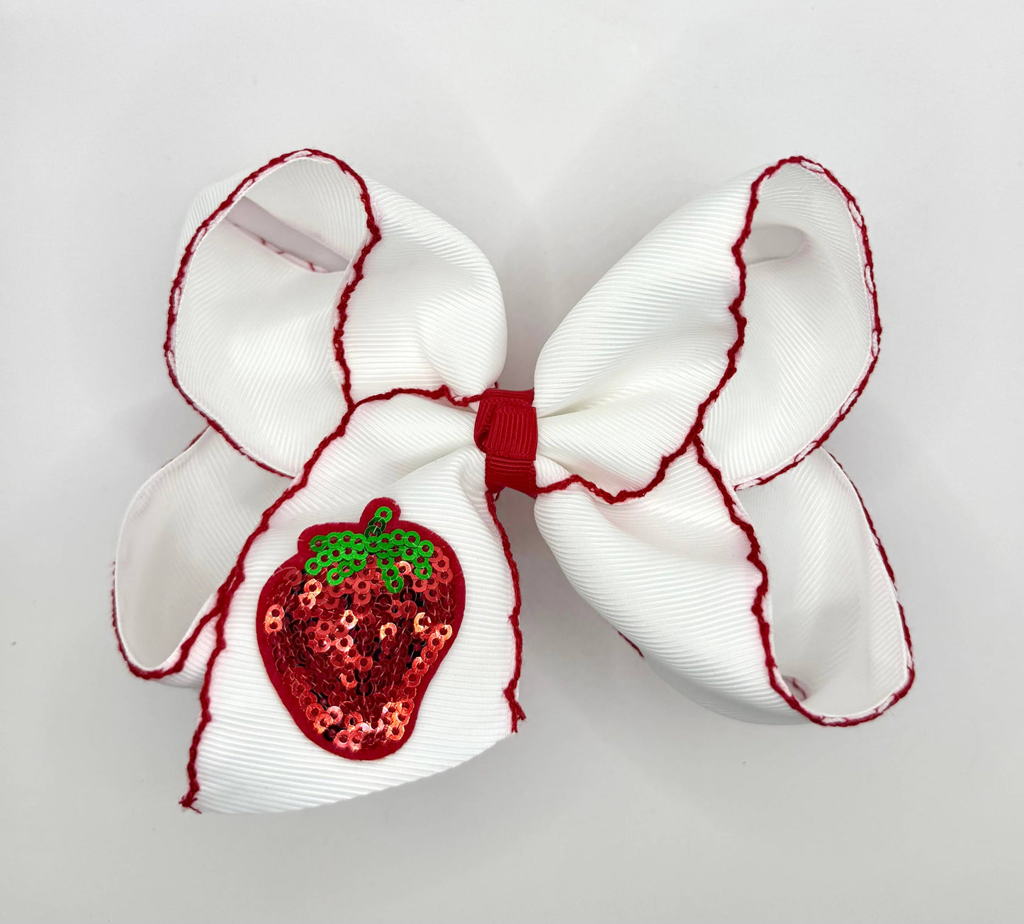 Sequin Strawberry Moonstitch Hairbow