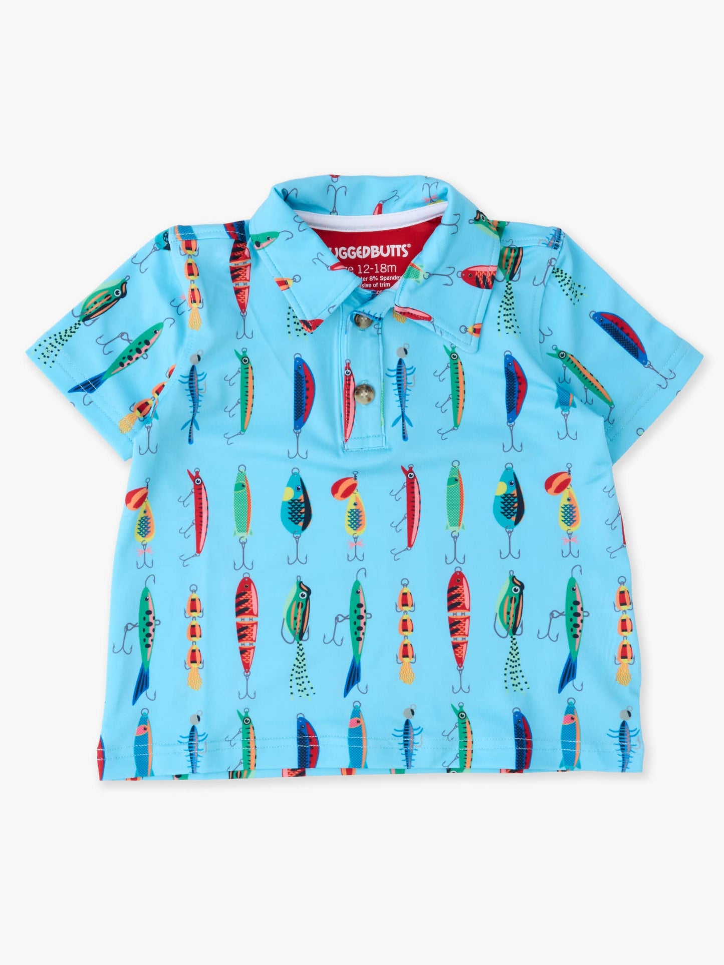 Boys Gone Fishin Knit Short Sleeve Blue Performance Polo