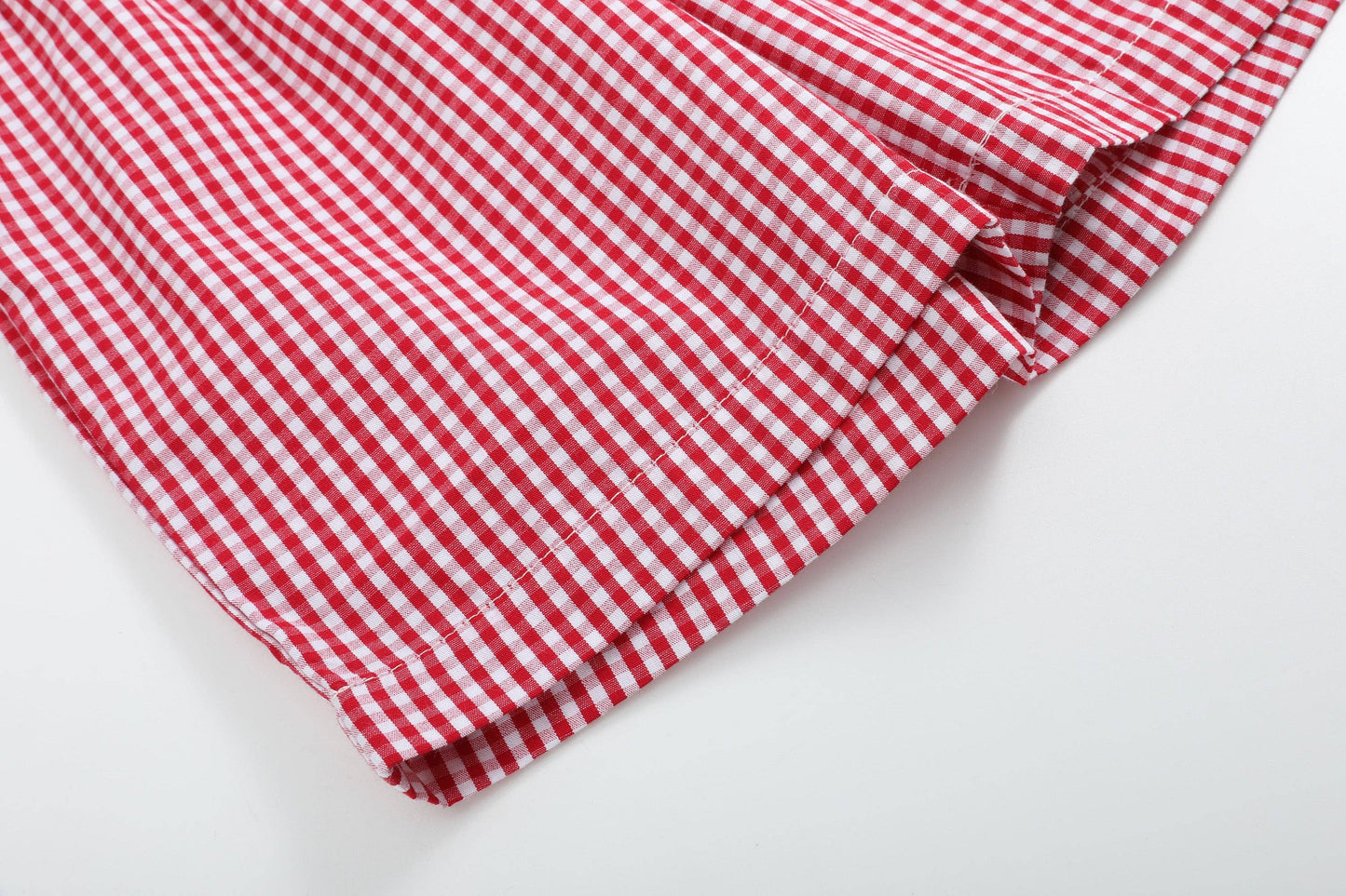 Baseball Smocked Red Gingham Boys Short Set