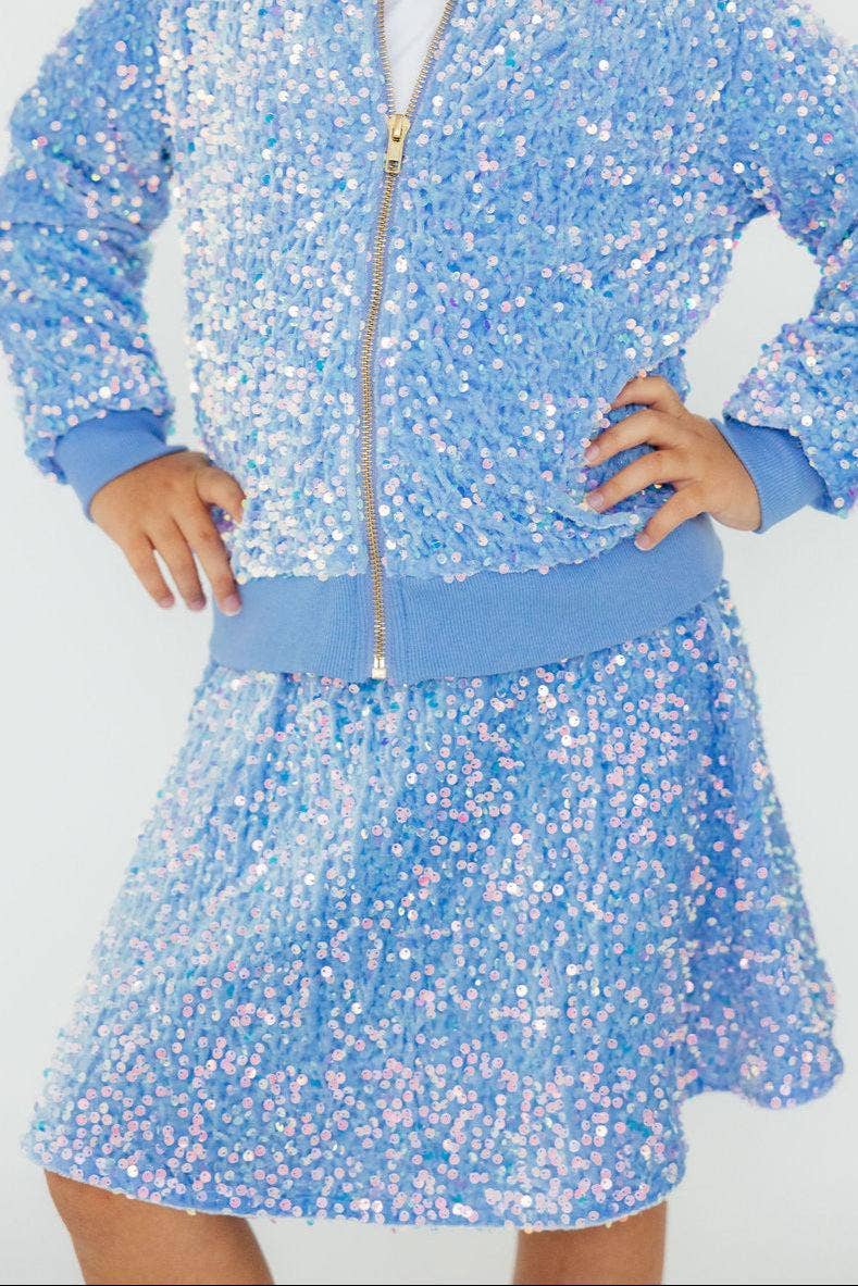 Blue Velvet Girls Sequin Jacket