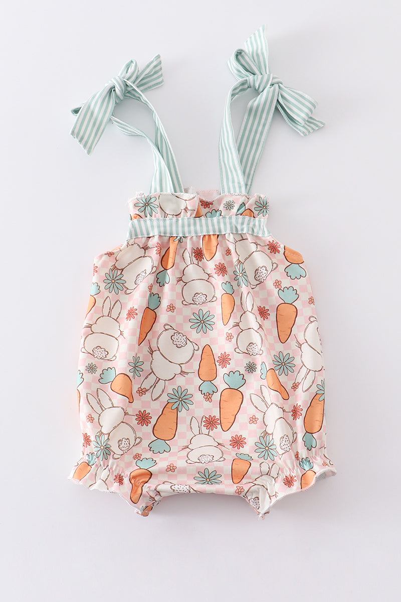 Easter Bunny & Carrot Girl Bubble Romper