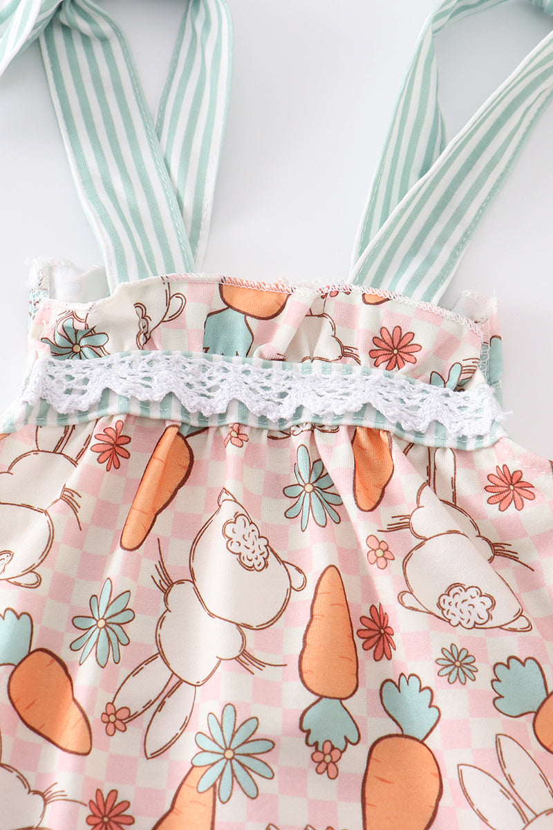 Easter Bunny & Carrot Girl Bubble Romper