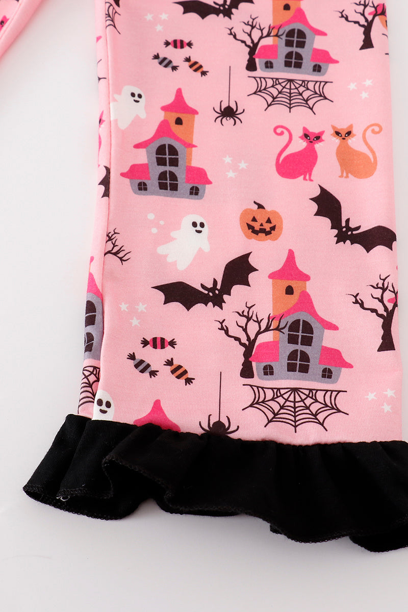 Pink Boo-tiful Girls Ruffled Pajama Set