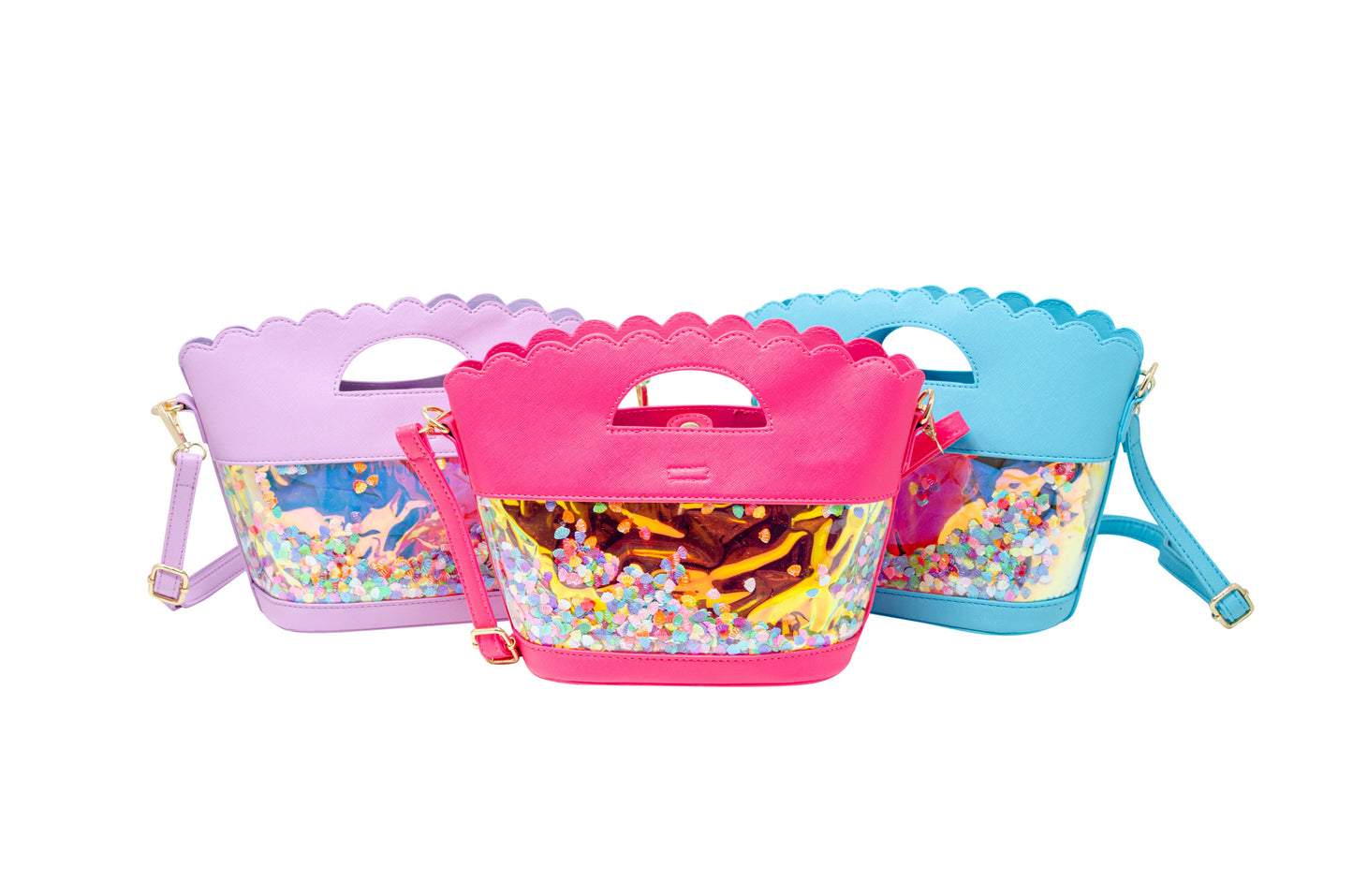 Girl's Little Mermaid Confetti Seashell Tote Bag: Blue