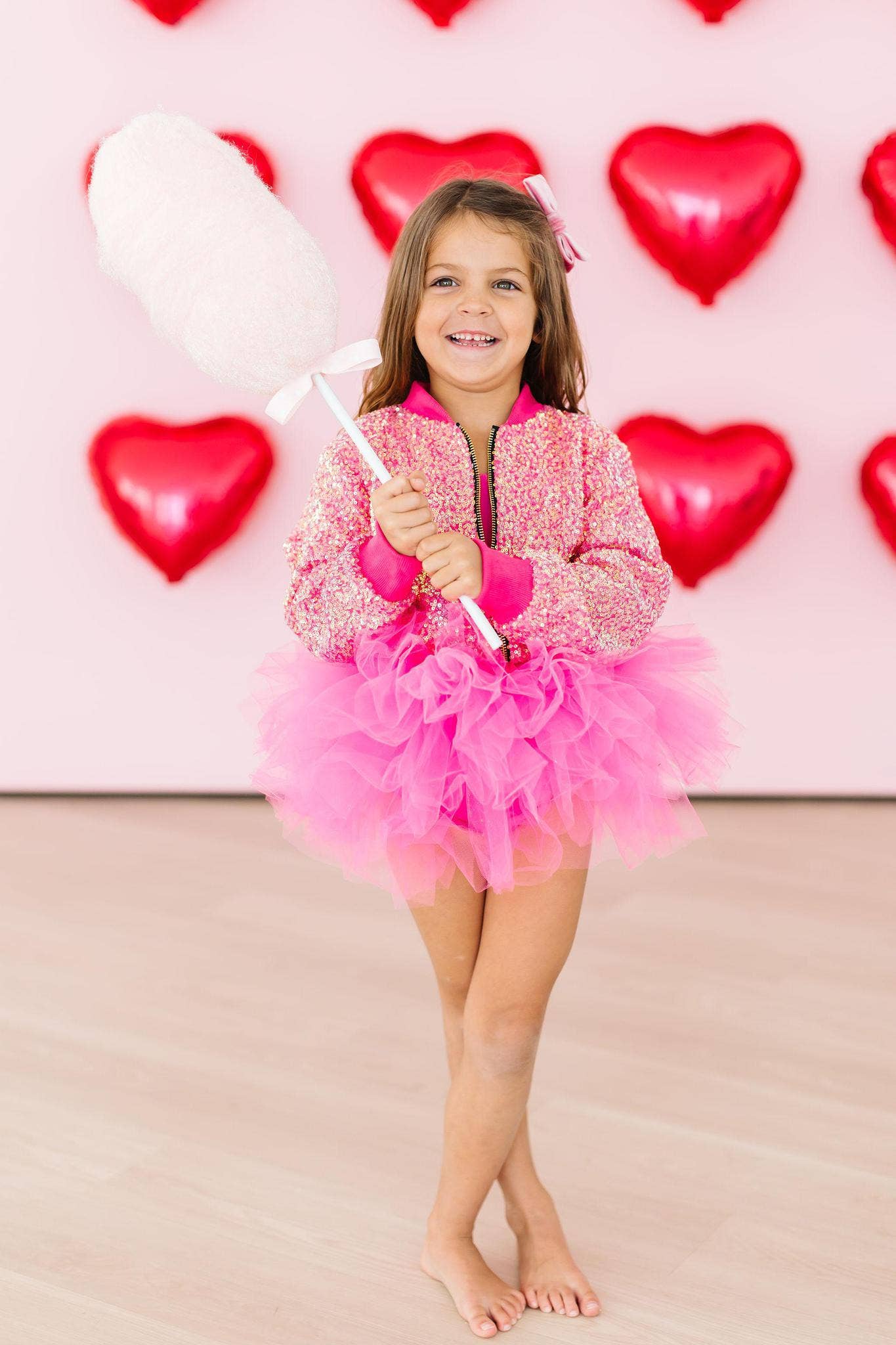 Girls Hot Pink Sequin Jacket