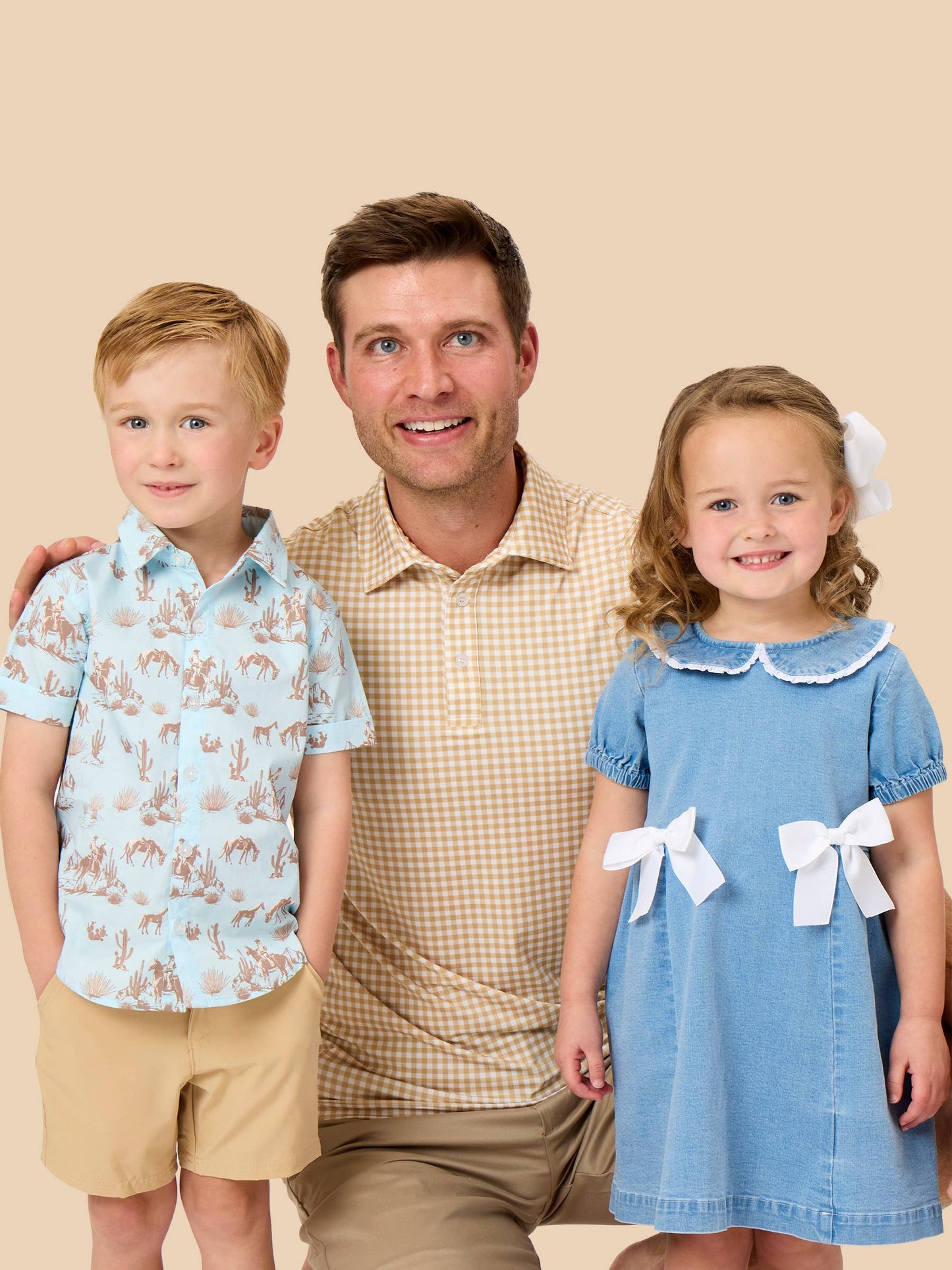 Boys Blue Western Trail Short Sleeve Button Down Shirt