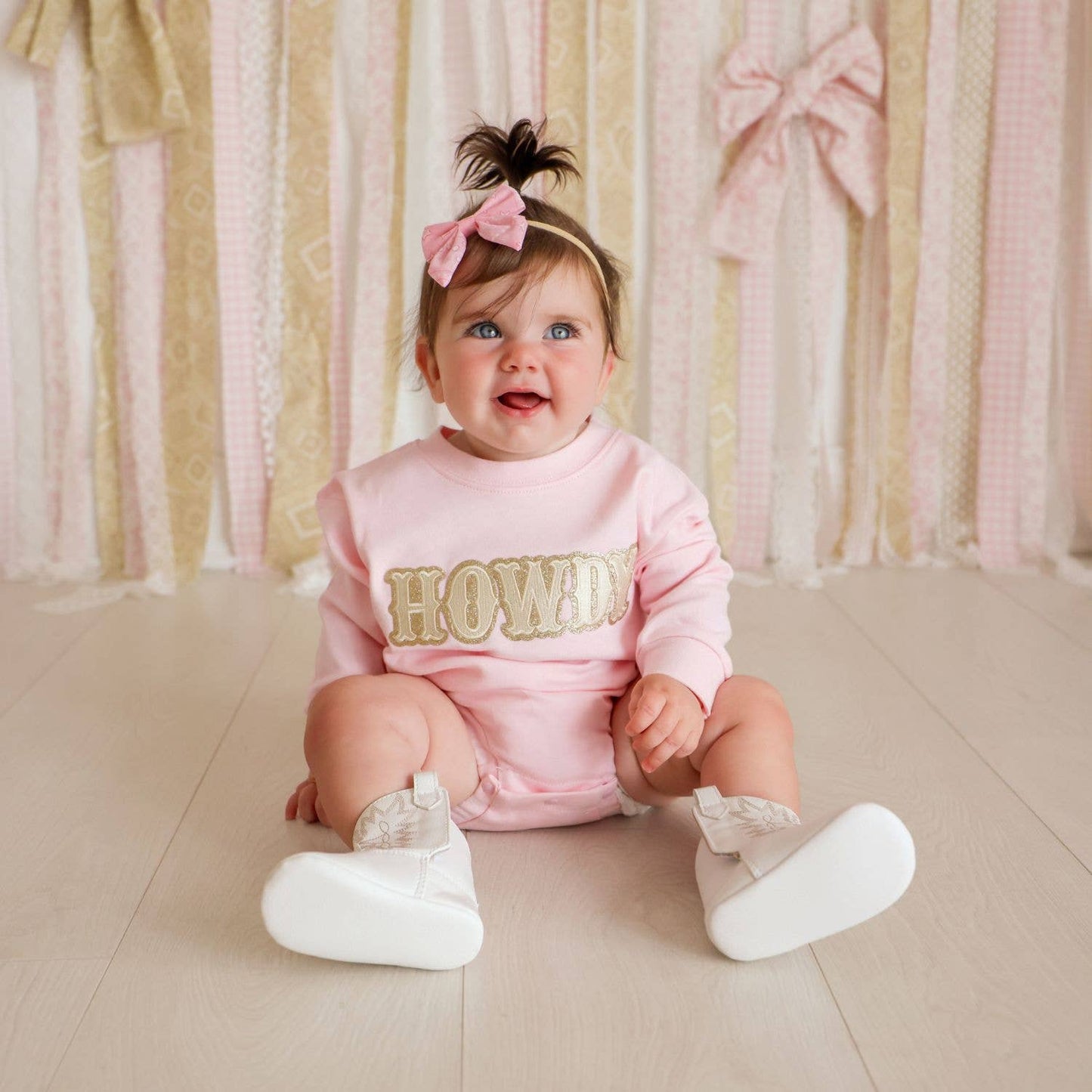 Howdy Patch Western Long Sleeve Romper - Baby Clothing: 00-3M