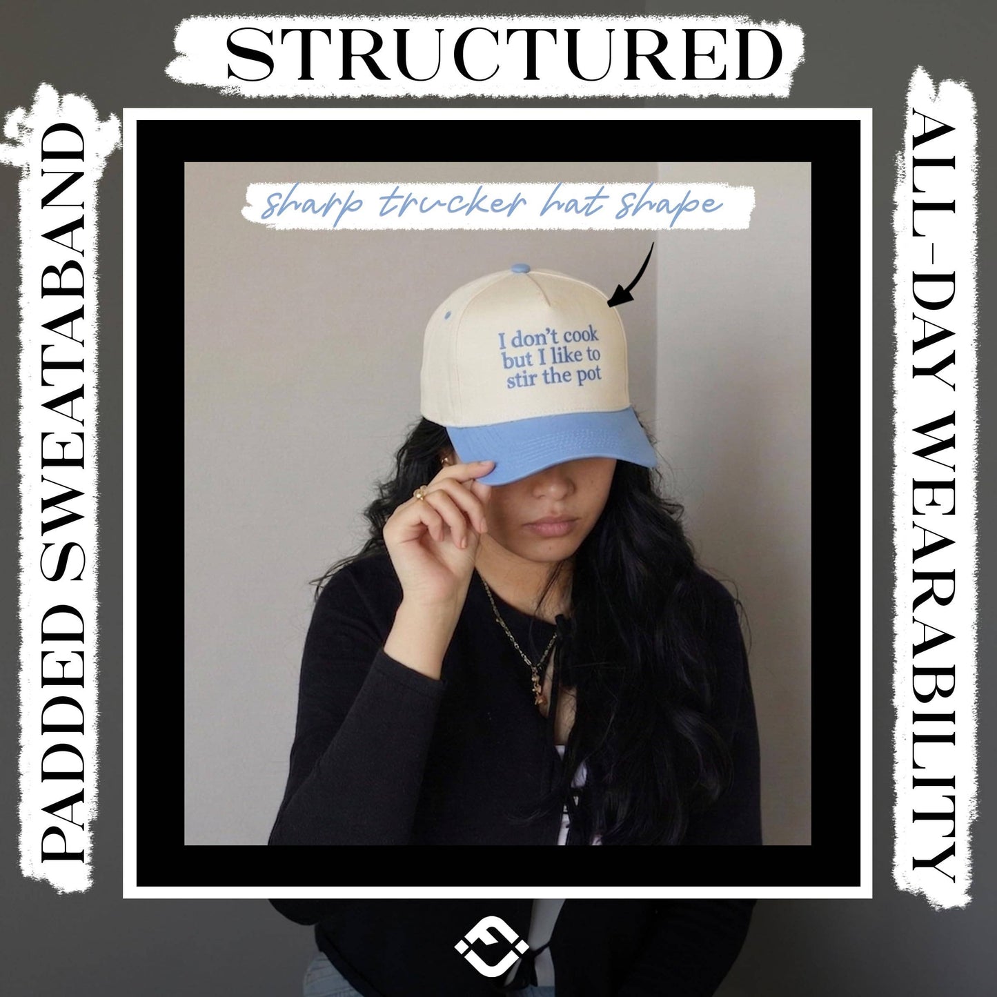 I Don’t Cook But I Like To Stir The Pot-Blue/Beige Hat