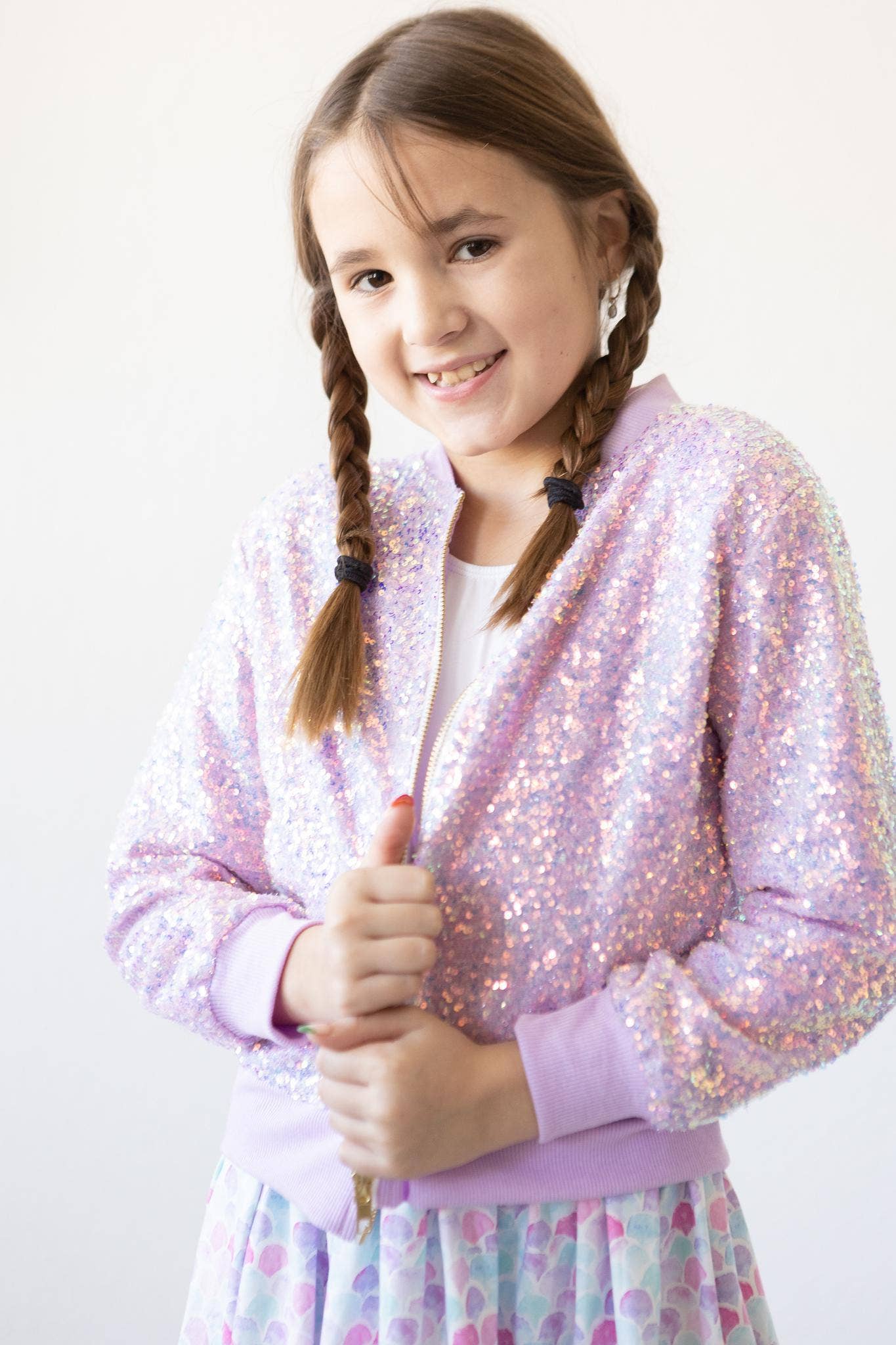 Girls Lavender Sequin Jacket