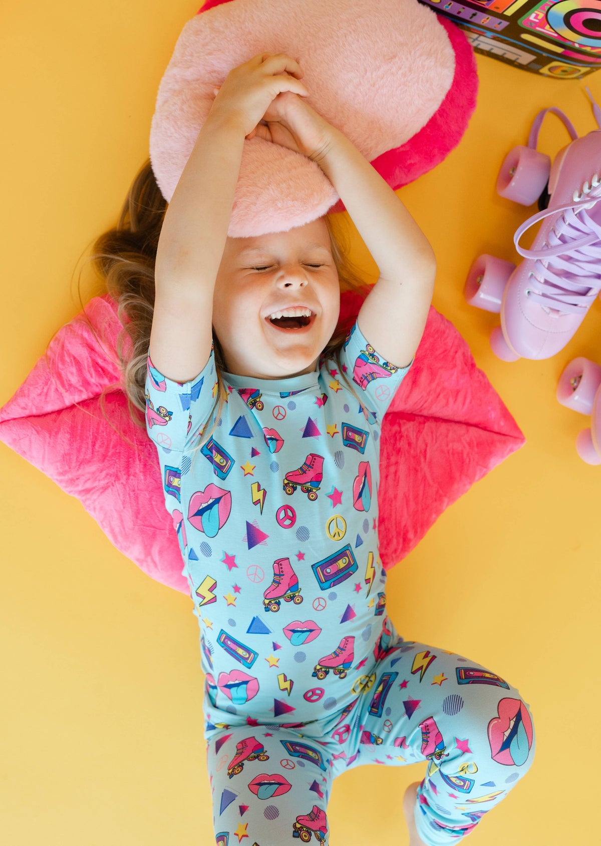 Girls Neon Dreams Two Piece Pajama Set