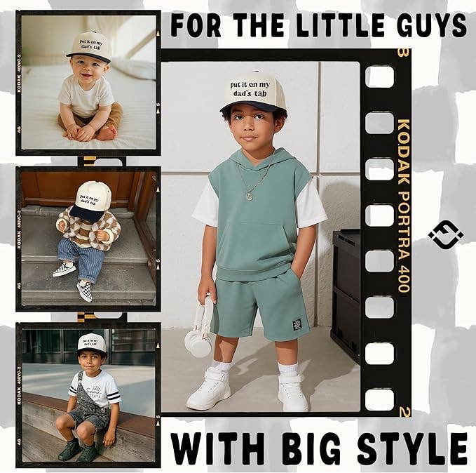 Put It on My Dad's Tab Kids Hat - (Black/Beige)