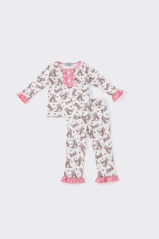 Rodeo Round-Up Girls Ruffled Pajama Set