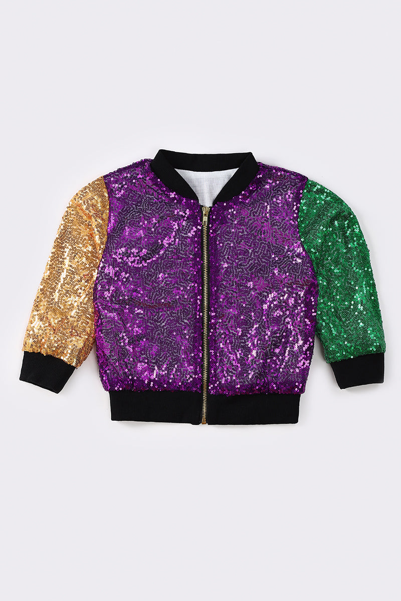 Sequin Mardi Gras Girls Jacket