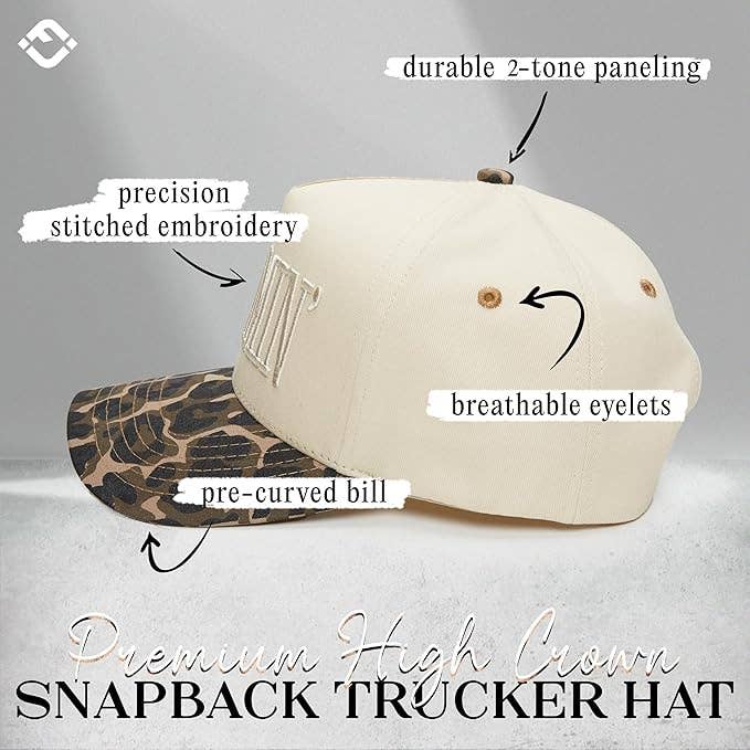 Embroidered Mommin Hat- Leopard/Beige