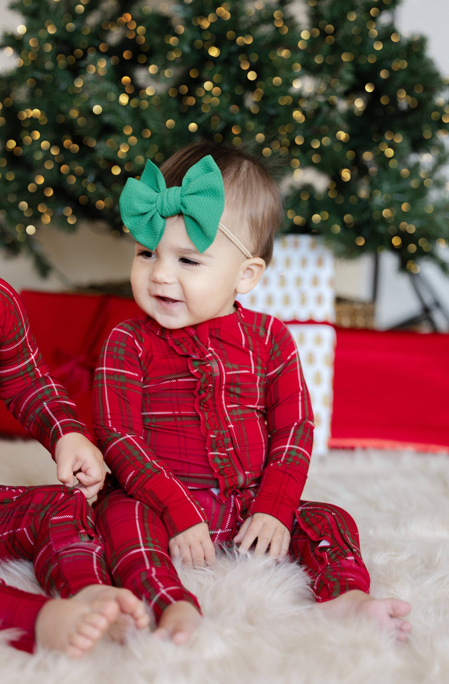 Baby Girl Holly Jolly Plaid Ruffle Convertible Zippy Pajamas