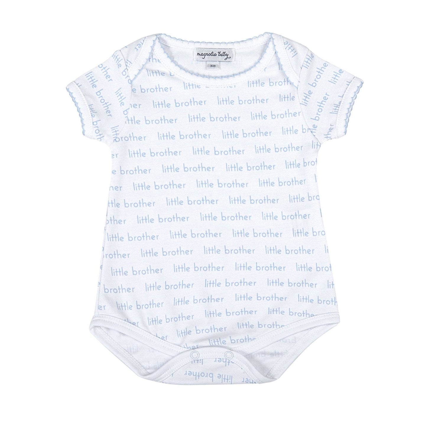Little Brother Print Blue and White Bodysuit