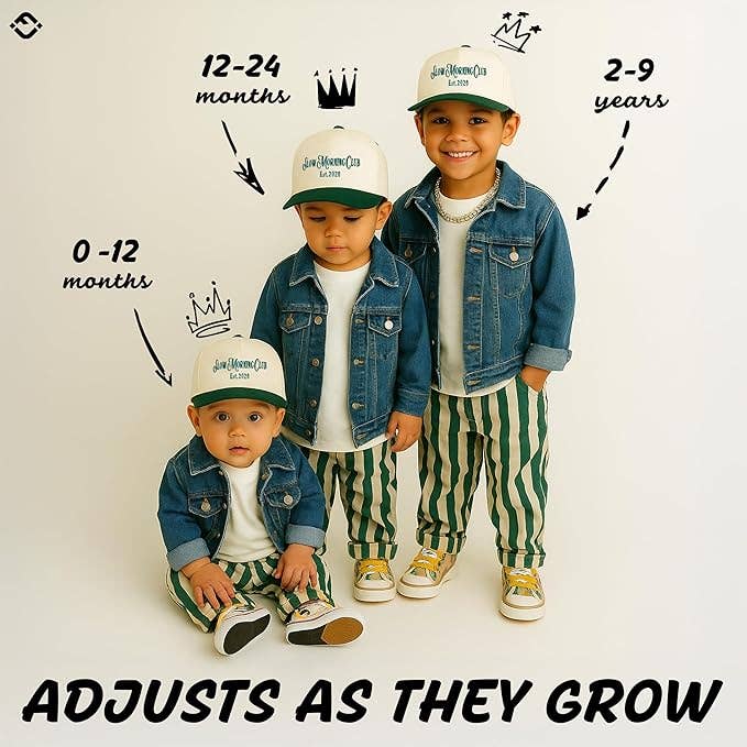 Baby 2-Tone Cap: Put It on My Papa's Tab (Green/Beige)