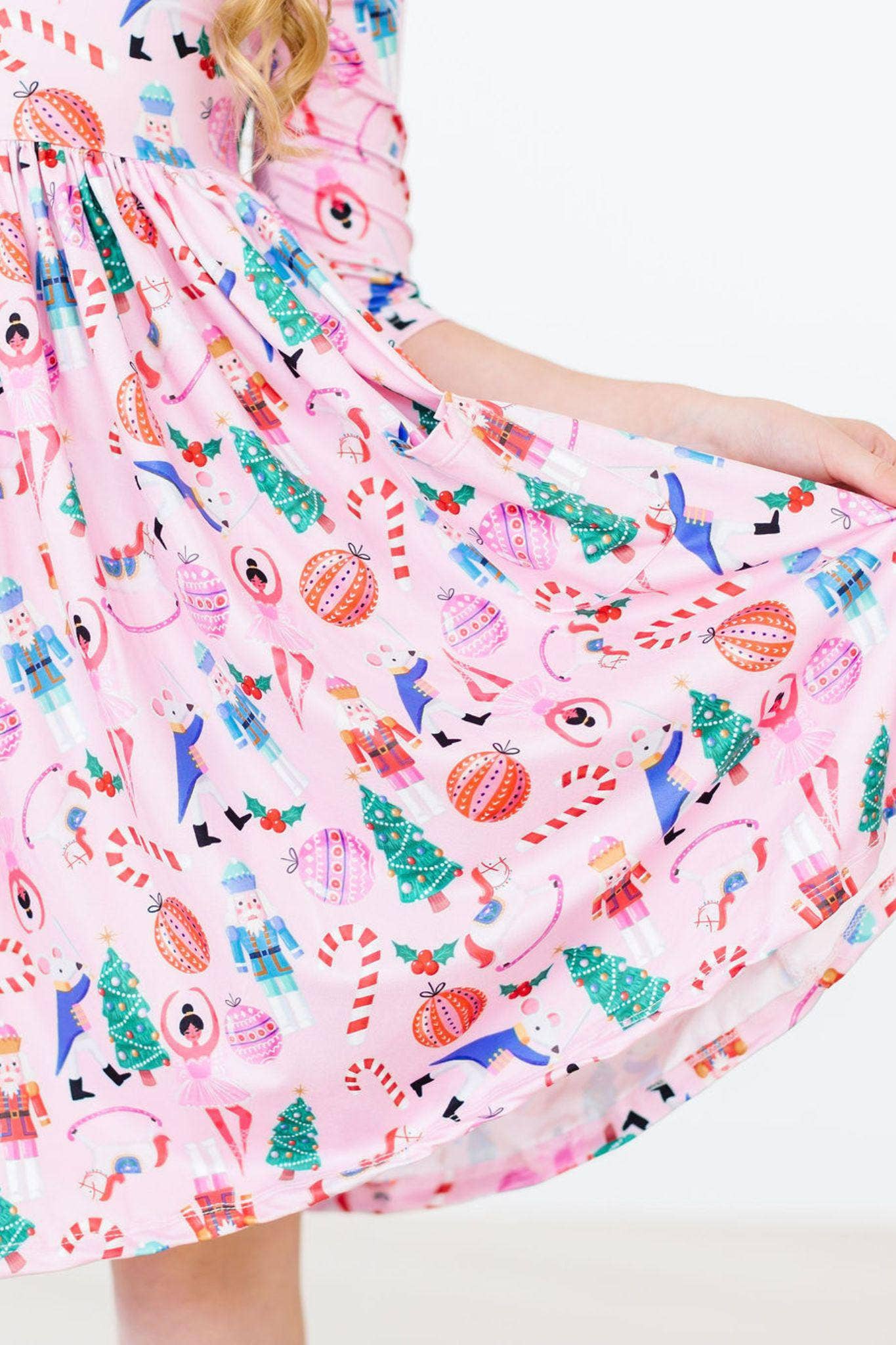 Pink Sugarplum Fairy Pocket Girls Twirl Dress