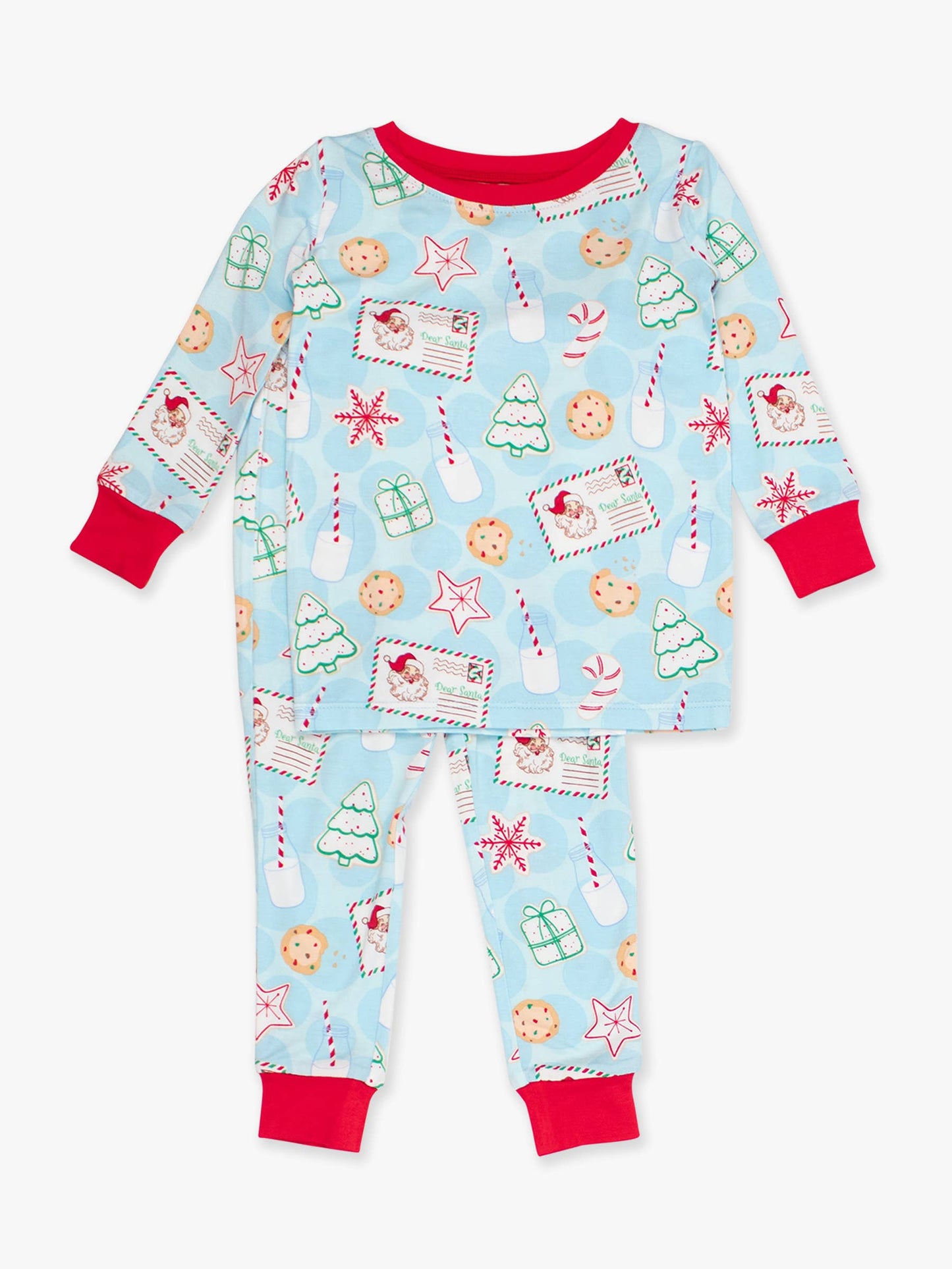 Blue Santa Sweets Christmas Pajama Set