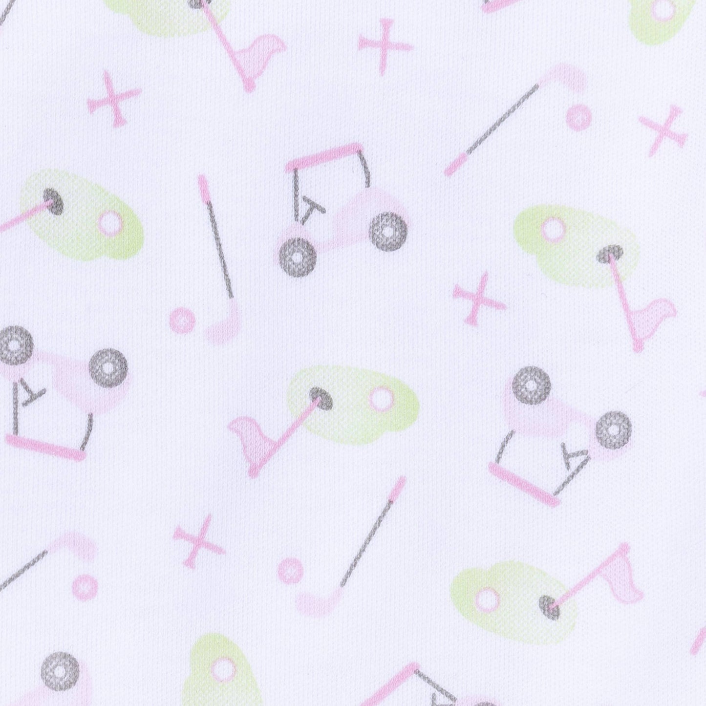 Tiny Tee Time Pink Print Bubble Romper