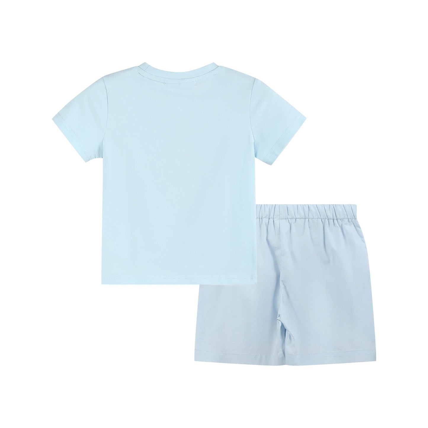 Light Blue USA Flag Smocked Boys Short Set
