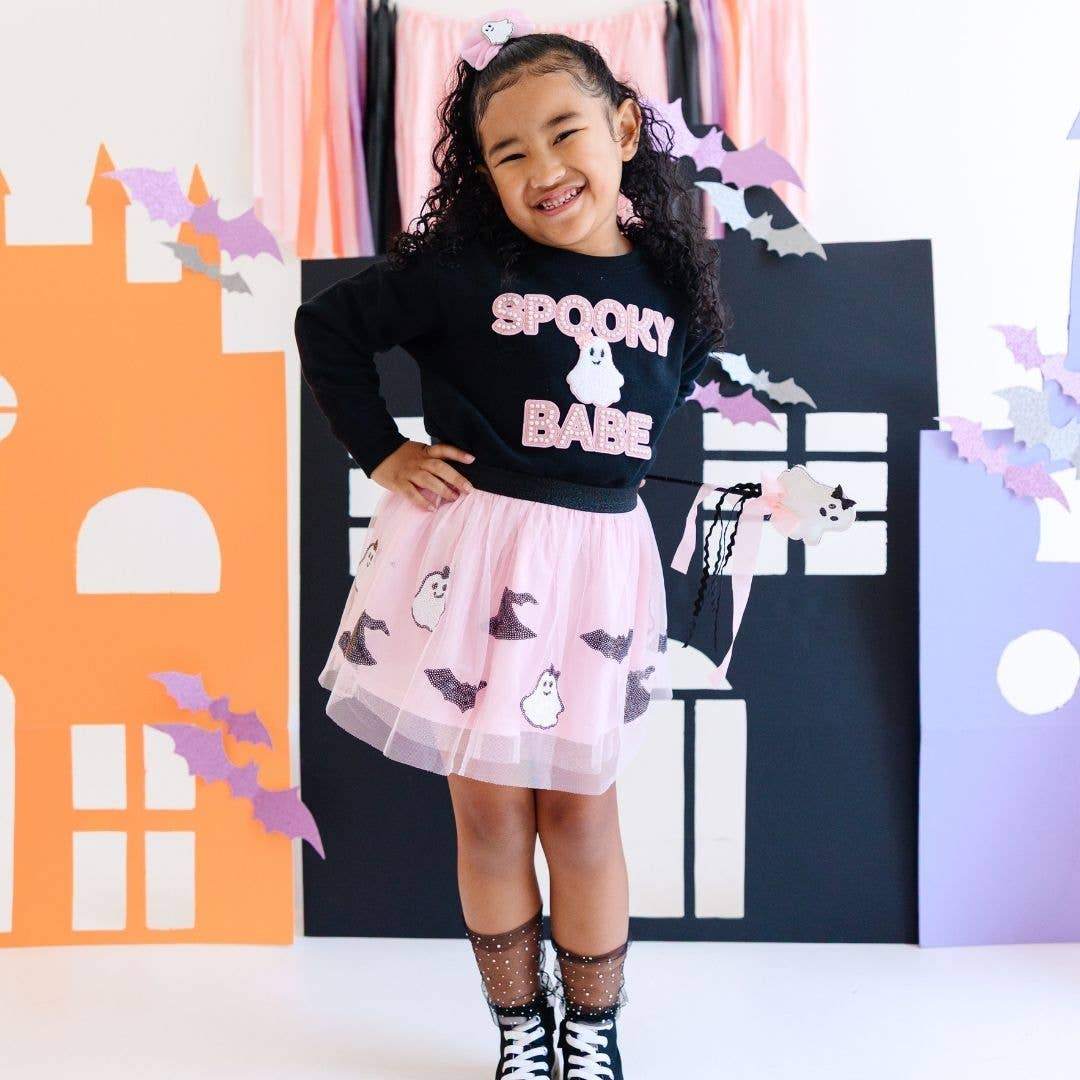 Spooky Babe Sequin Halloween Tutu Skirt - Kids Clothing: 0-12M