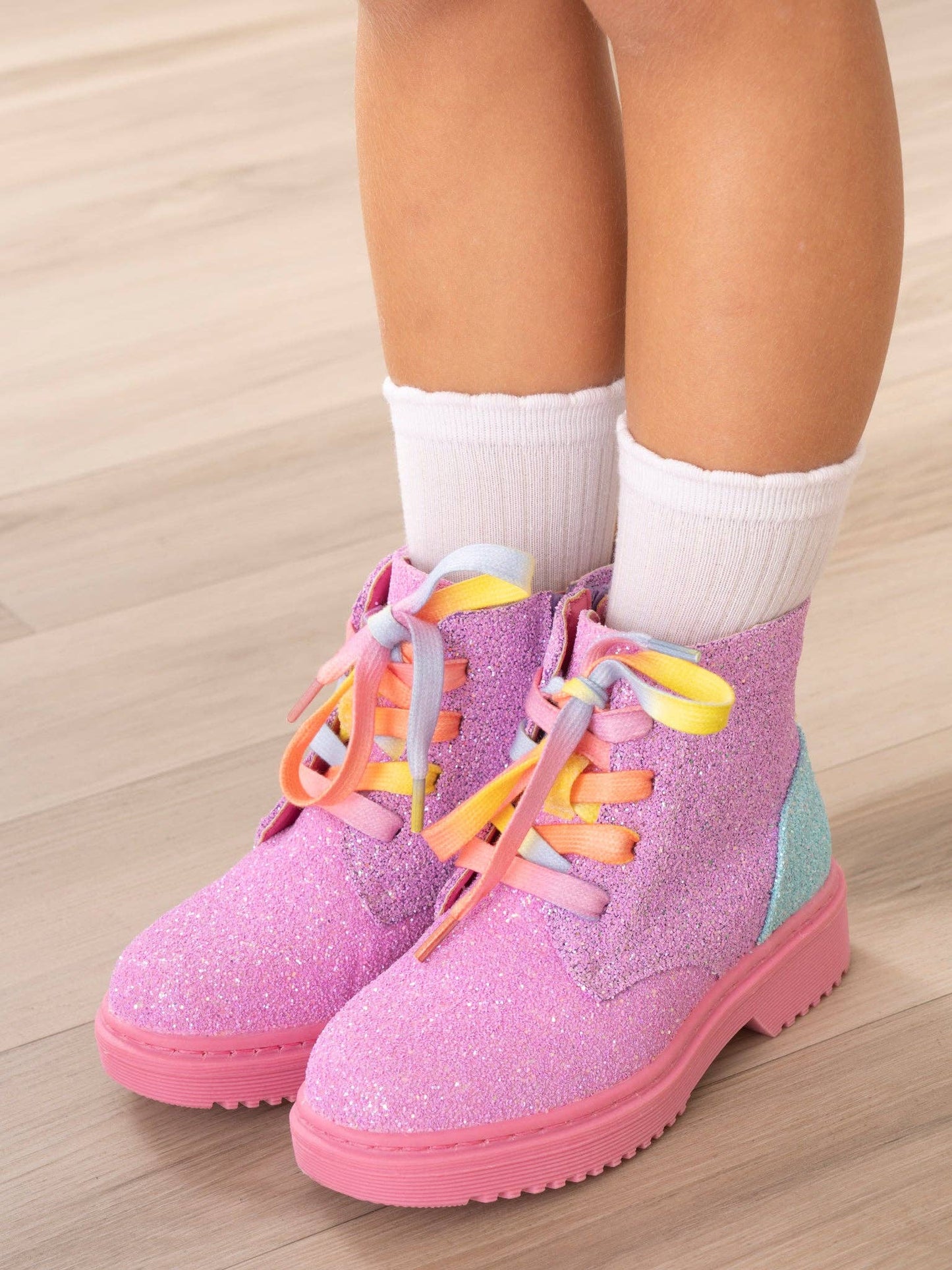 Girls Unicorn Shimmer High Top Boots