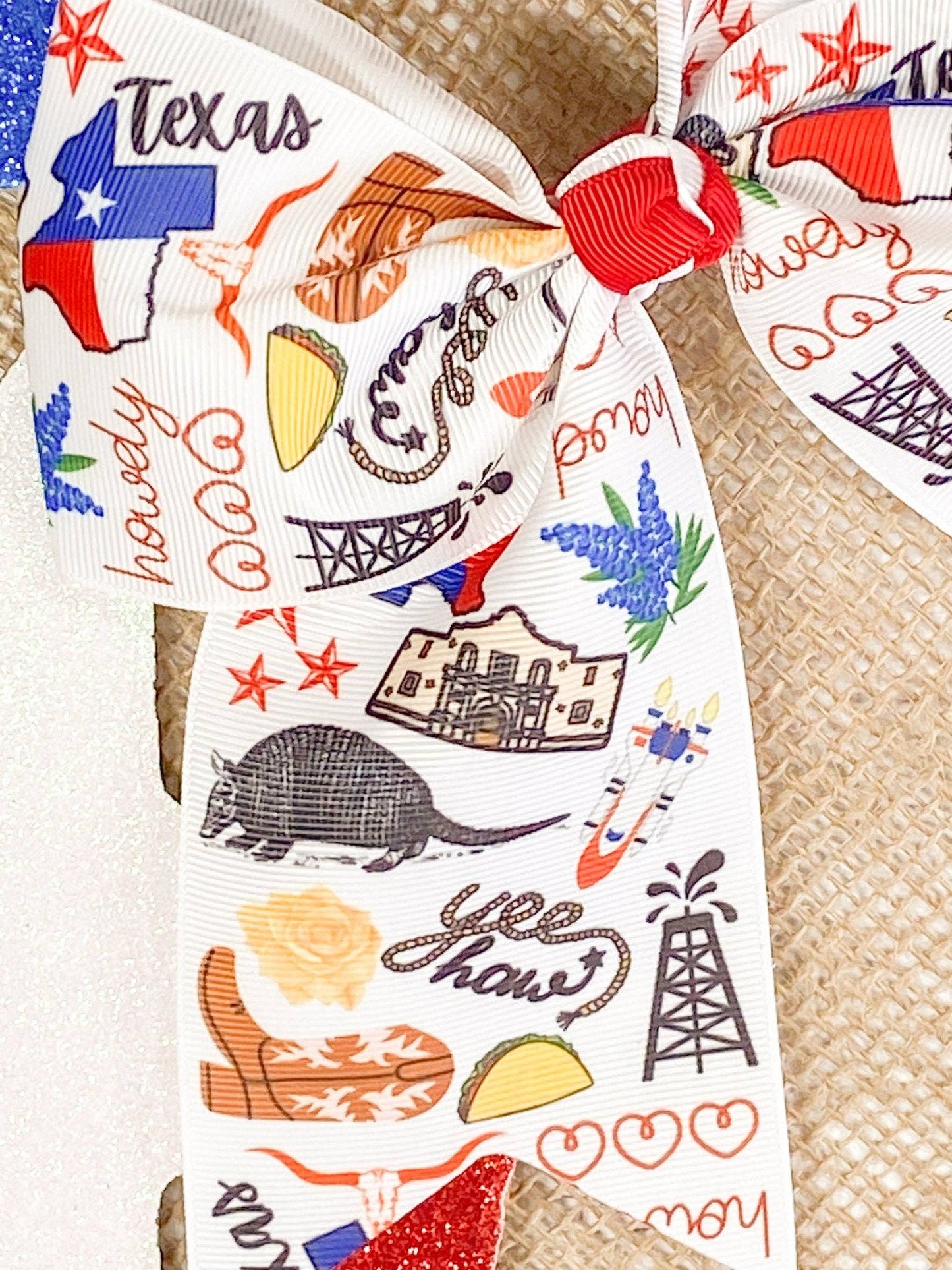 Texas Spirit Printed Ribbon Cheer Bow