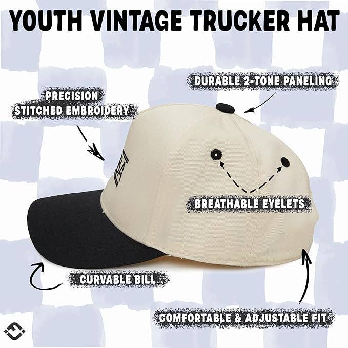 Kids/Baby Two Tone Vintage Cap - Bubba (Black/Beige)