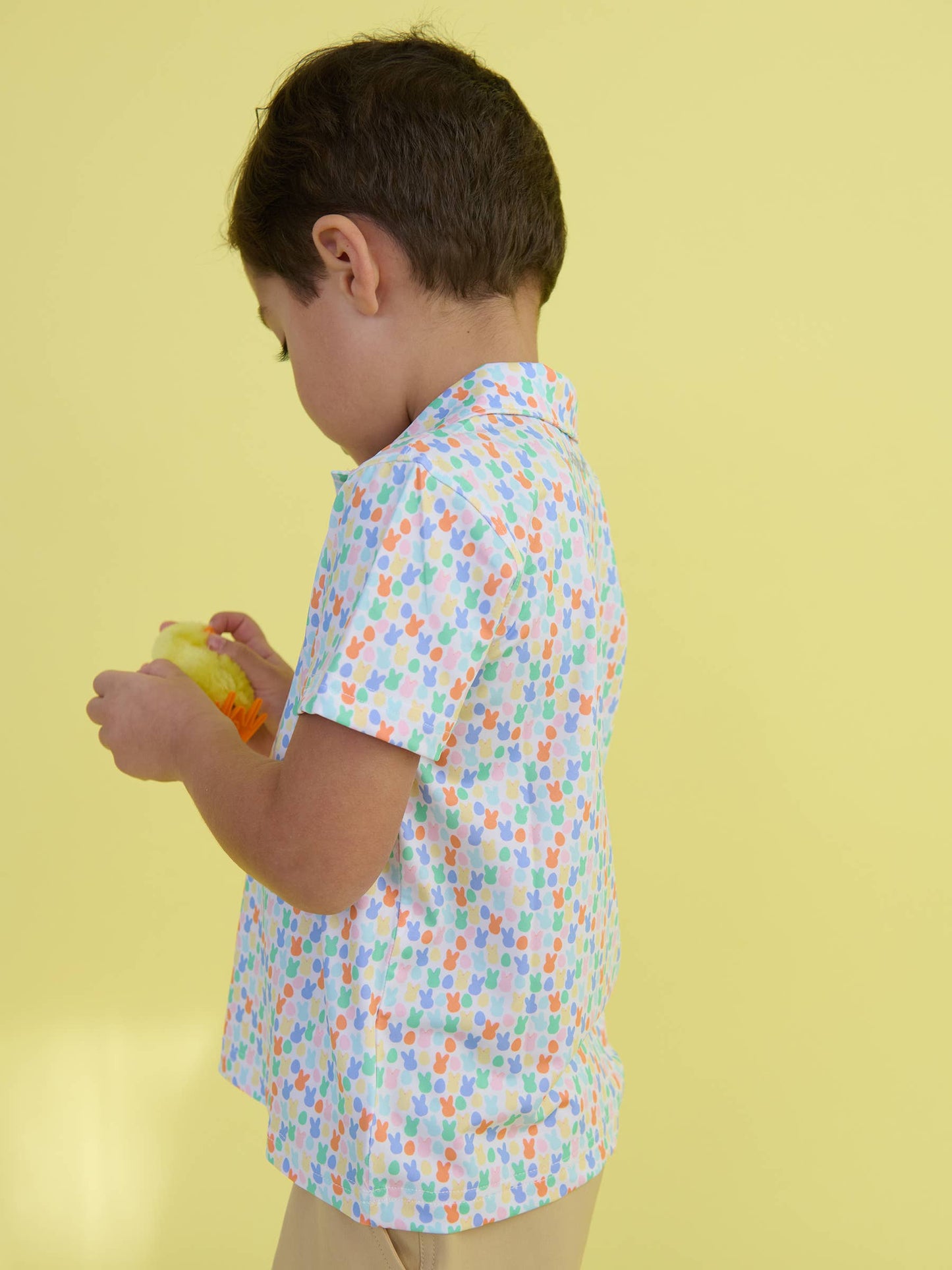 Boys Hoppy Eggs Short Sleeve Performance Polo