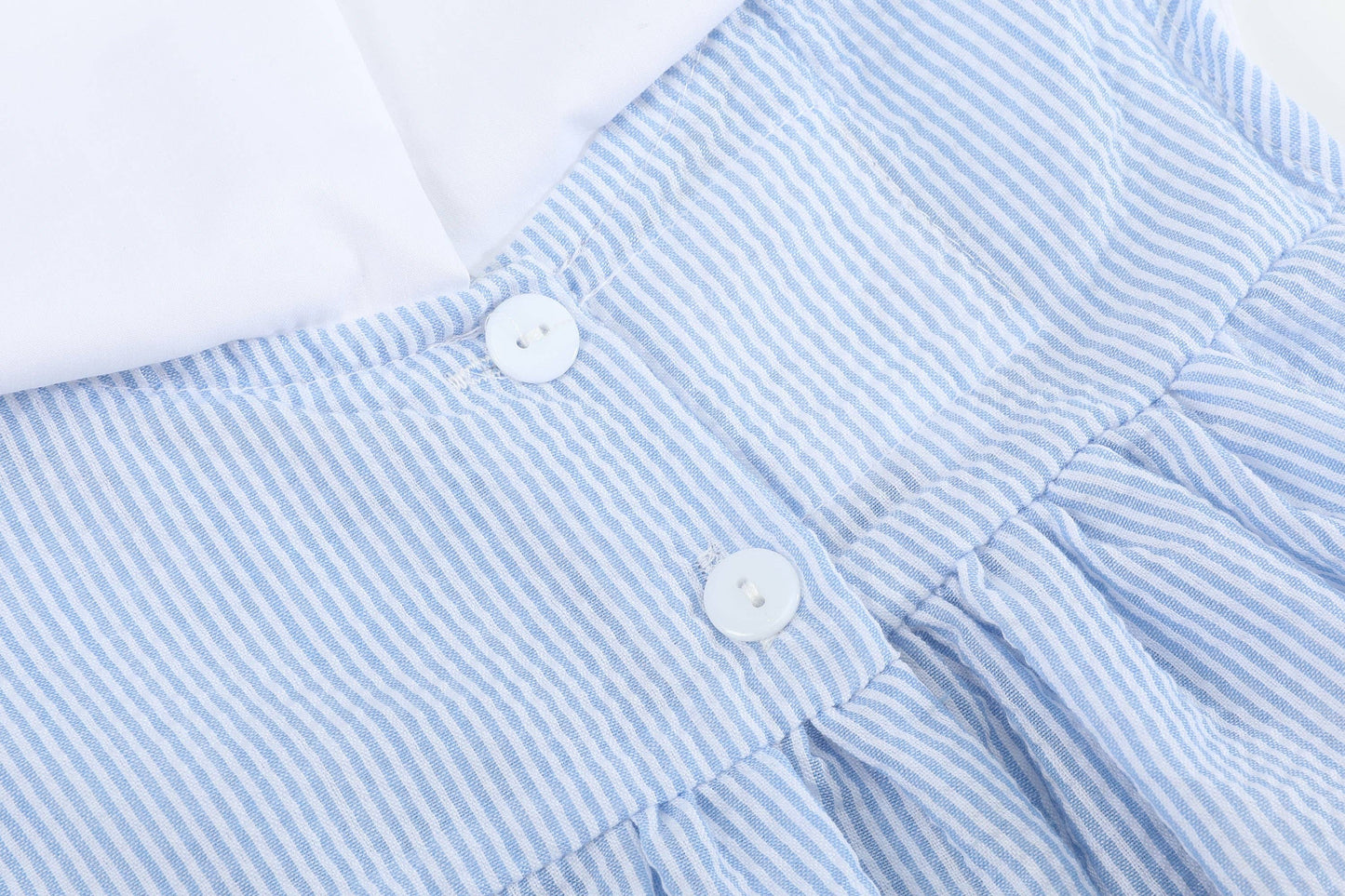 Blue Bunnies Seersucker Girls Dress