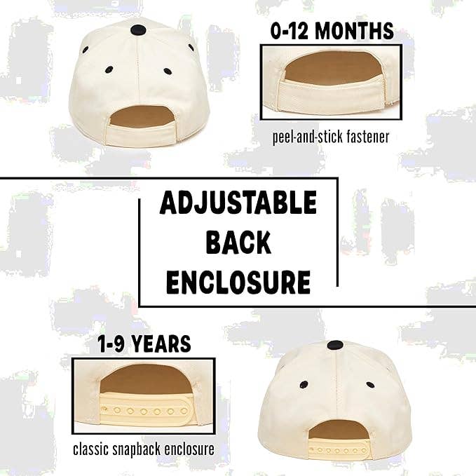 Kids/Baby Two Tone Vintage Cap - Bubba (Black/Beige)