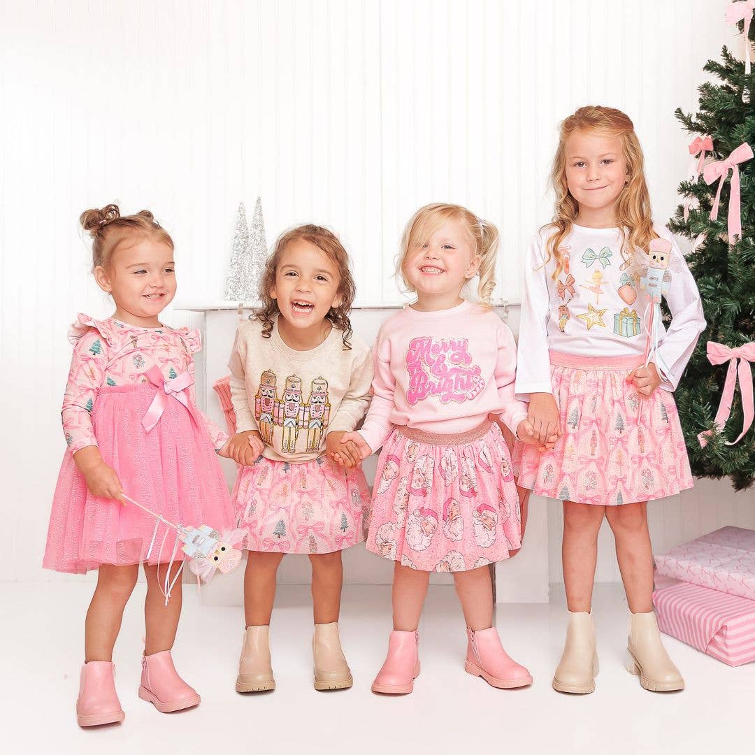 Pastel Nutcracker Patch Christmas Sweatshirt - Kids Clothing: 10