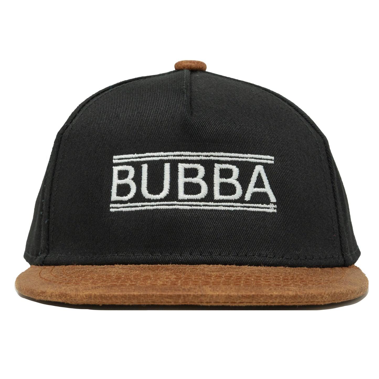 Bubba Flat Brim Trucker Hat - Black/Faux Leather