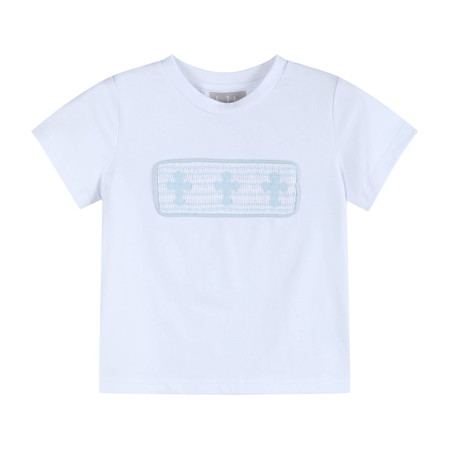 Light Blue Shorts and White Crosses Shirt Boys Set