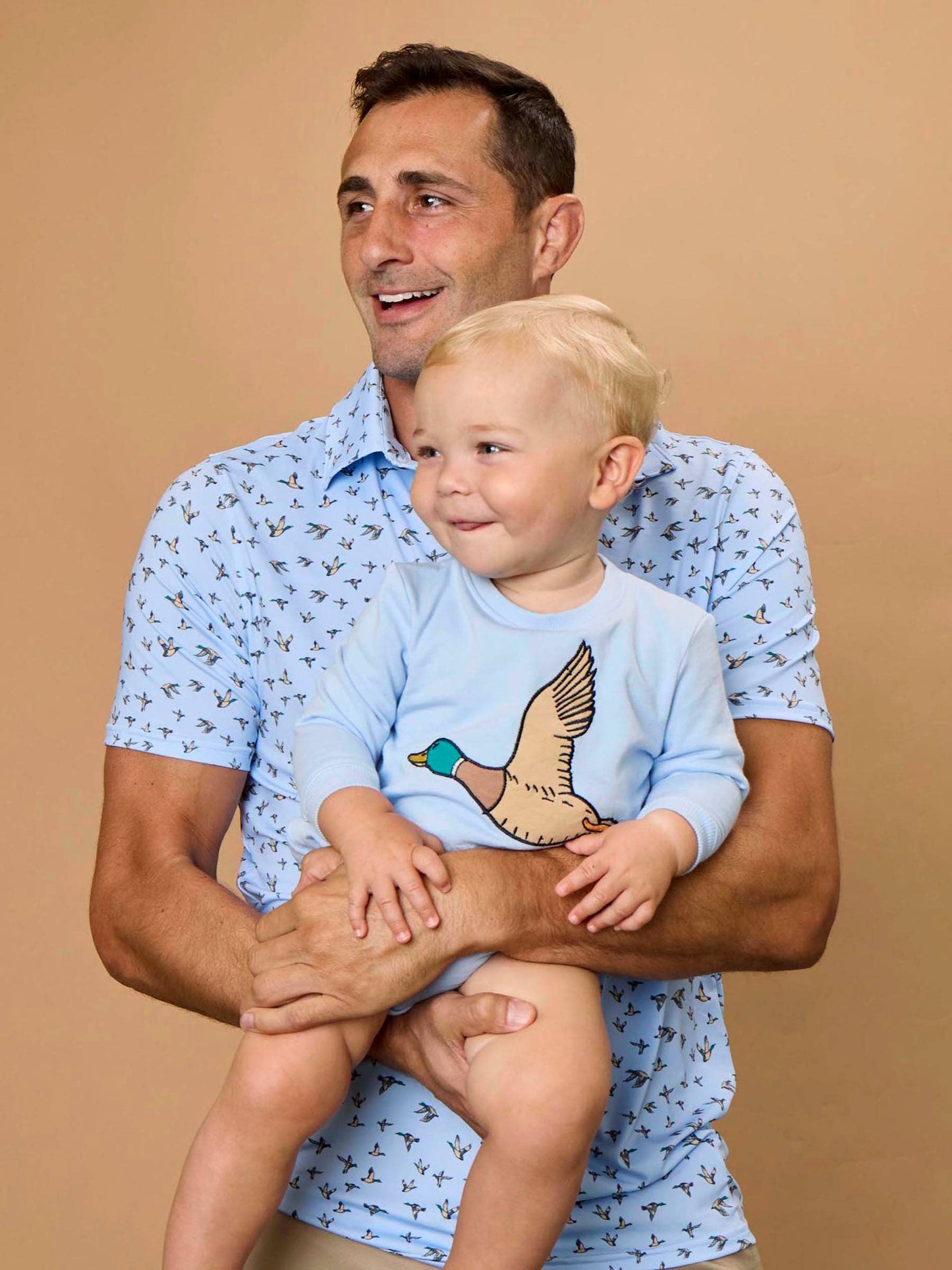 Boys Mallard Skies Blue Short Sleeve Performance Polo