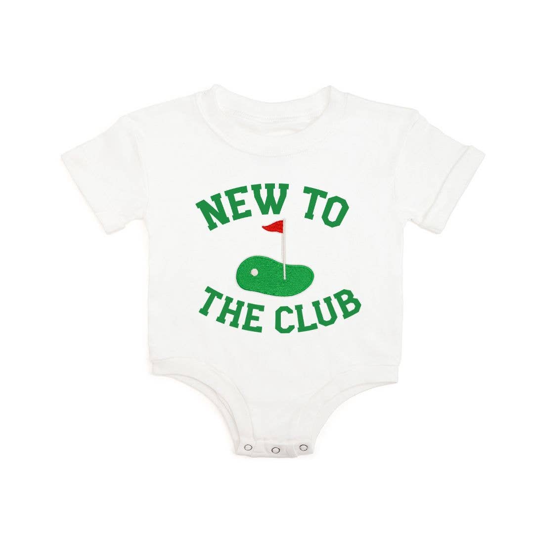 New To The Club Patch Short Sleeve Baby Romper