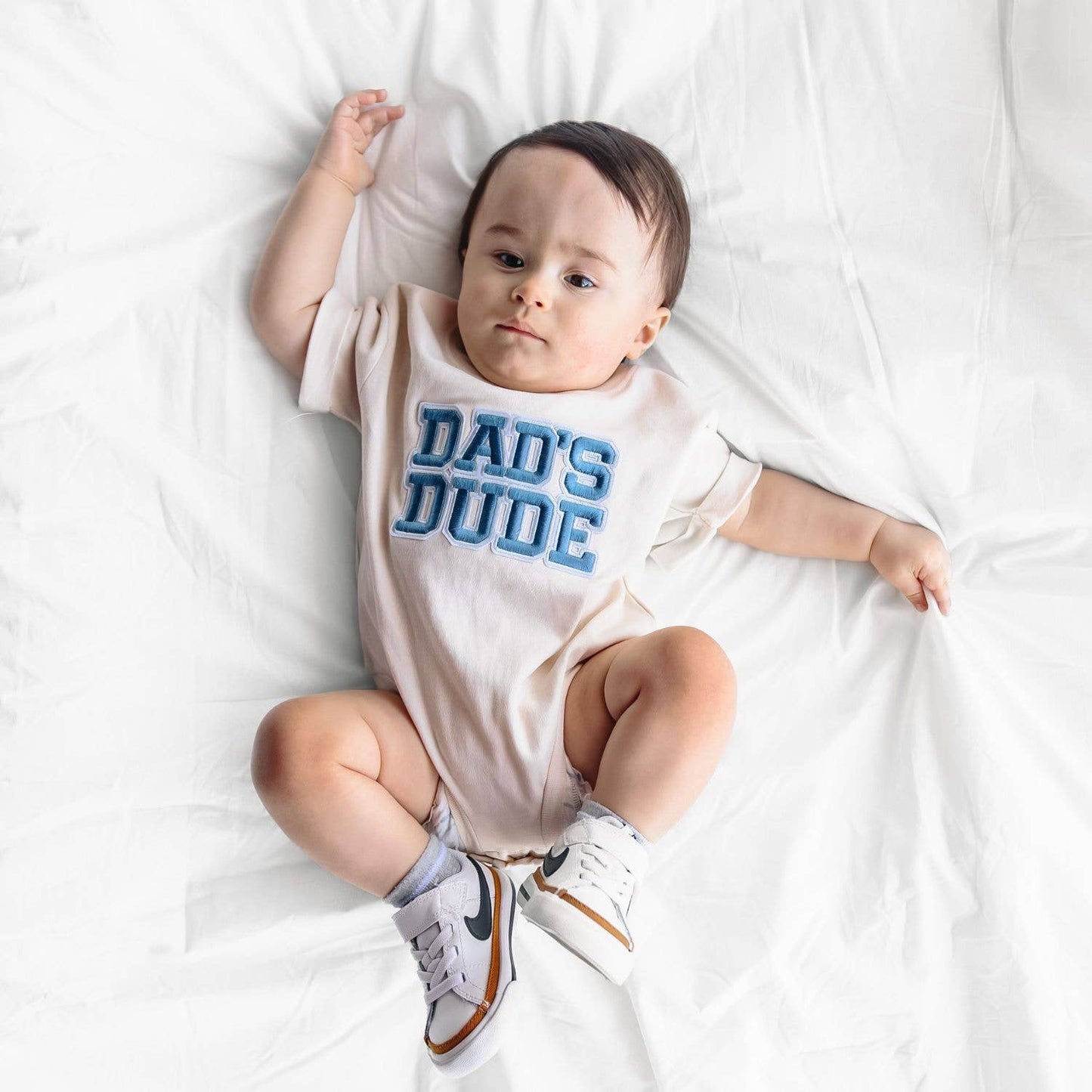 Dad's Dude Patch Short Sleeve Romper - Father's Day: 00-3M